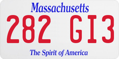 MA license plate 282GI3