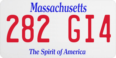 MA license plate 282GI4