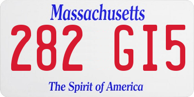 MA license plate 282GI5