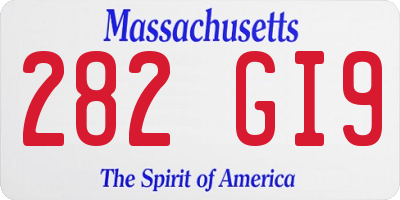 MA license plate 282GI9