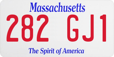 MA license plate 282GJ1