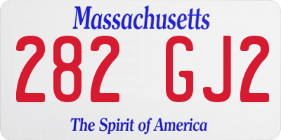 MA license plate 282GJ2