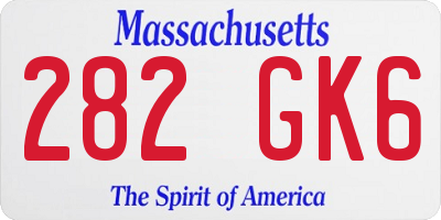 MA license plate 282GK6