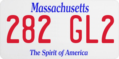 MA license plate 282GL2