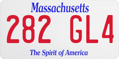 MA license plate 282GL4
