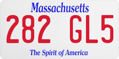 MA license plate 282GL5