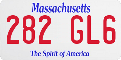 MA license plate 282GL6