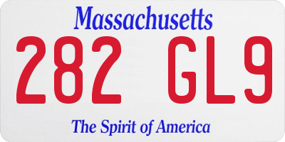 MA license plate 282GL9