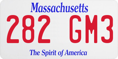 MA license plate 282GM3