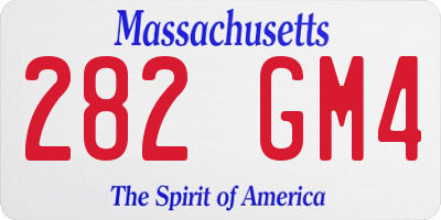 MA license plate 282GM4