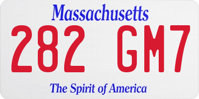 MA license plate 282GM7