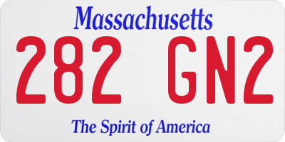 MA license plate 282GN2