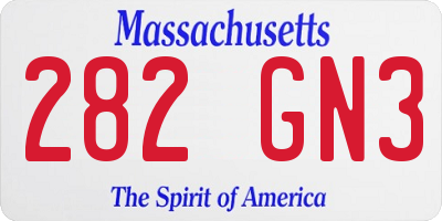 MA license plate 282GN3
