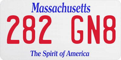 MA license plate 282GN8