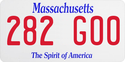 MA license plate 282GO0
