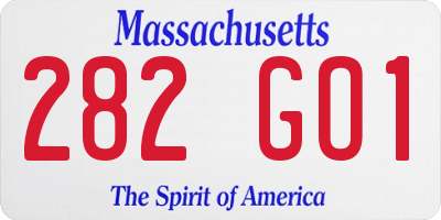 MA license plate 282GO1