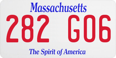 MA license plate 282GO6