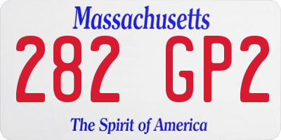MA license plate 282GP2