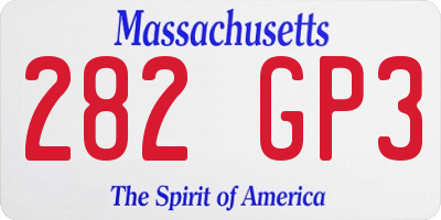 MA license plate 282GP3