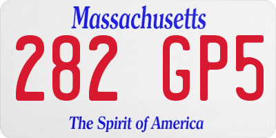 MA license plate 282GP5
