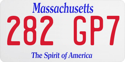 MA license plate 282GP7