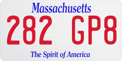 MA license plate 282GP8