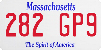 MA license plate 282GP9