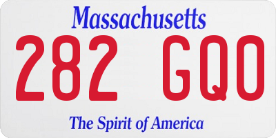 MA license plate 282GQ0