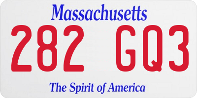MA license plate 282GQ3