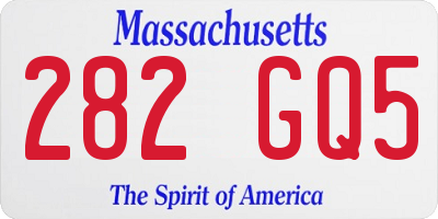 MA license plate 282GQ5