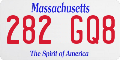 MA license plate 282GQ8