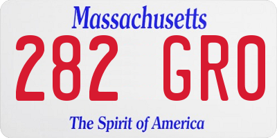 MA license plate 282GR0