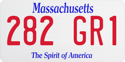 MA license plate 282GR1