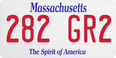 MA license plate 282GR2