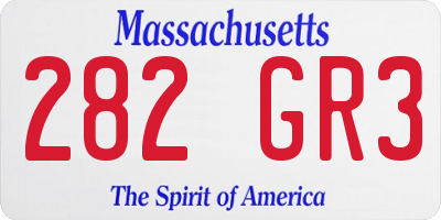 MA license plate 282GR3