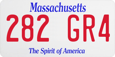 MA license plate 282GR4