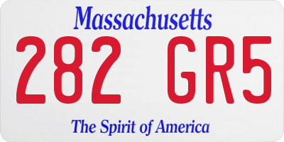 MA license plate 282GR5