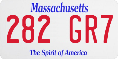 MA license plate 282GR7