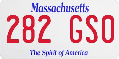 MA license plate 282GS0