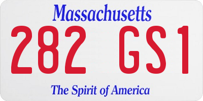 MA license plate 282GS1