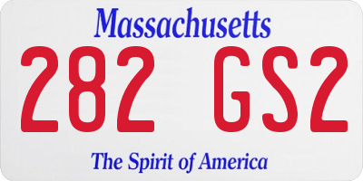MA license plate 282GS2