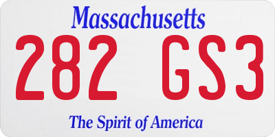 MA license plate 282GS3