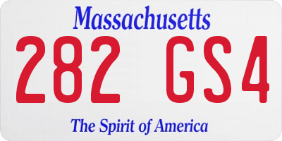 MA license plate 282GS4