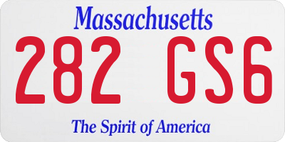 MA license plate 282GS6