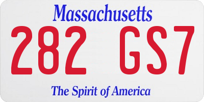 MA license plate 282GS7