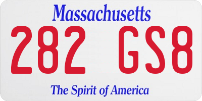 MA license plate 282GS8
