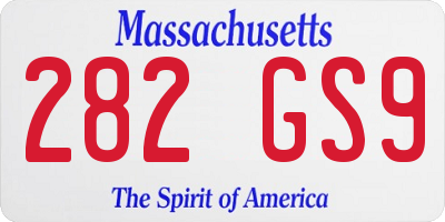 MA license plate 282GS9