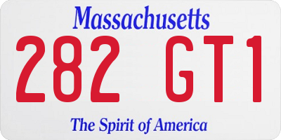 MA license plate 282GT1