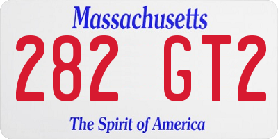 MA license plate 282GT2