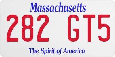 MA license plate 282GT5
